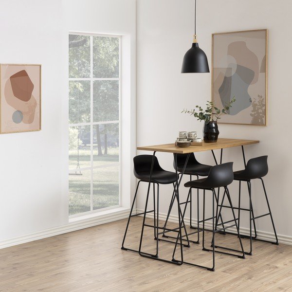 Čierna barová stolička (výška sedadla 76 cm) Tina – Actona-image-1