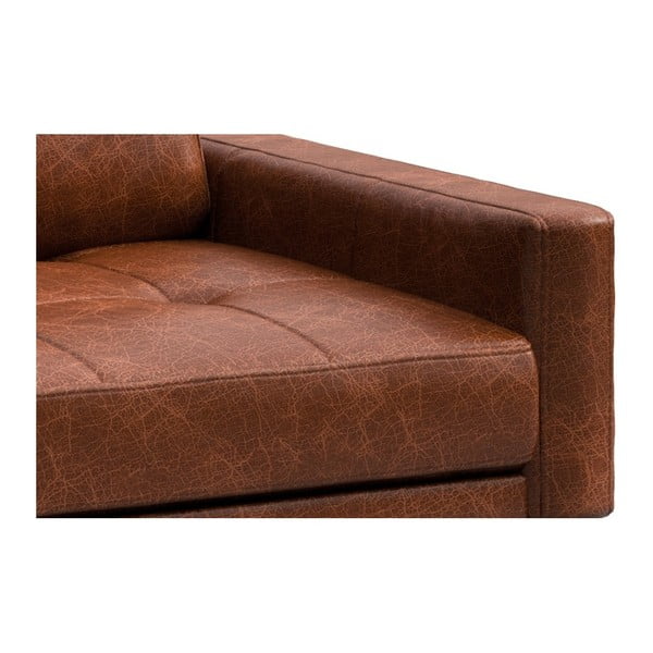 Červenohnedá kožená rohová pohovka MESONICA Musso Tufted, ľavý roh-image-4