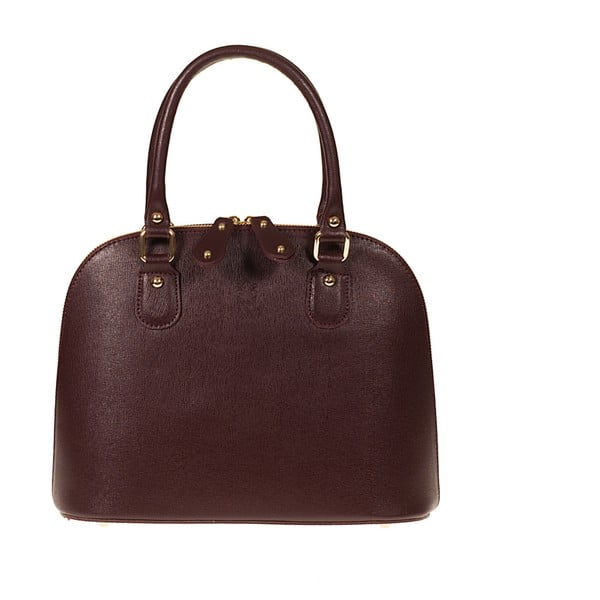 Hnedočervená kožená kabelka Pitti Bags Bonita