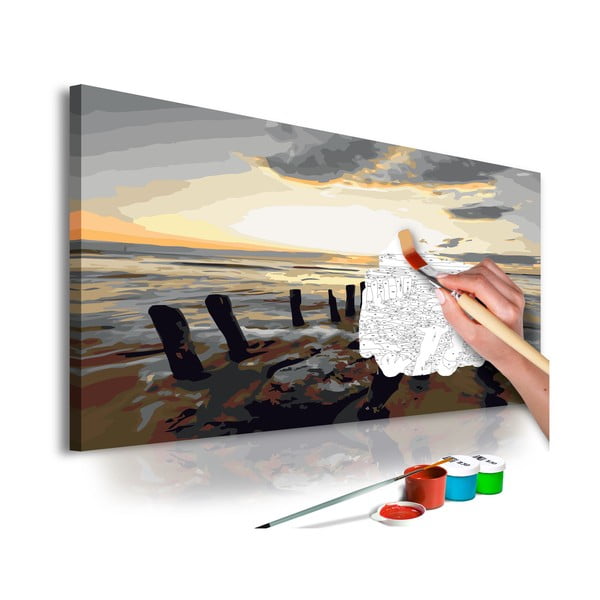 DIY set na tvorbu vlastného obrazu na plátne Artgeist Beach, 60 × 40 cm