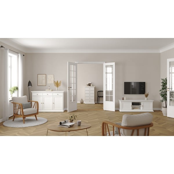 Biela nízka komoda 144x92 cm Paris – Tvilum-image-1