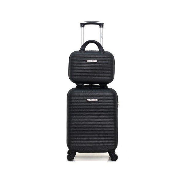 Set čierneho cetovného kufra na kolieskach a menšieho príručného kufra Bluestar Marro