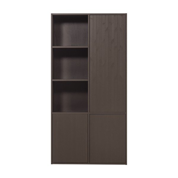 Tmavohnedá modulárna skrinka z borovicového dreva 108x215 cm Meggy – WOOOD