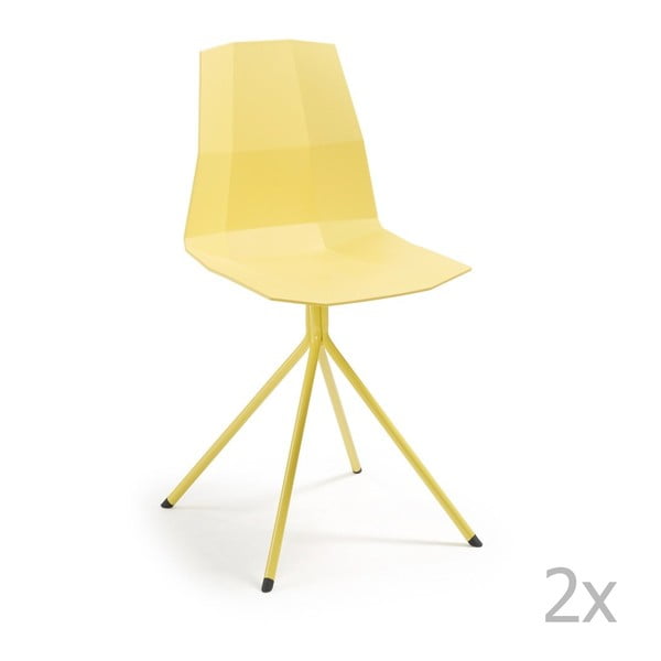 Sada 2 žltých jedálenských stoličiek La Forma Pixel