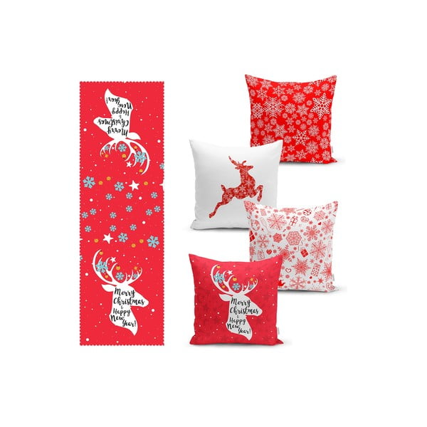 Súprava obliečok na vankúš a behúňa 5 ks Snowflakes – Mila Home