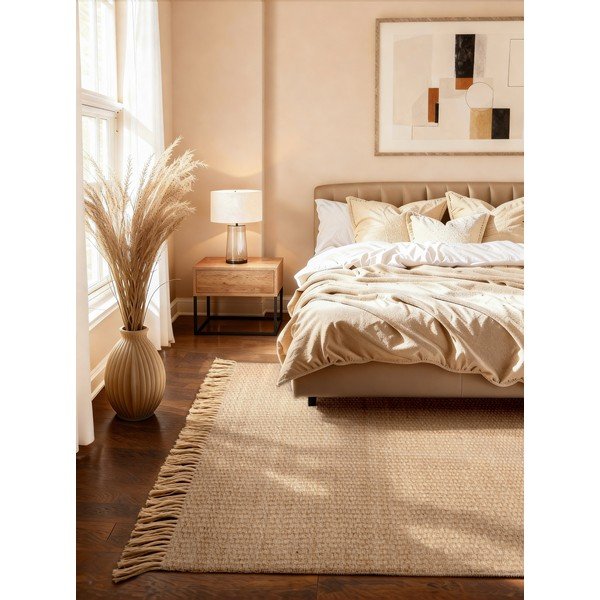Obojstranný/ručne tkaný jutový koberec v prírodnej farbe 120x170 cm Fjord – Hanse Home-image-1