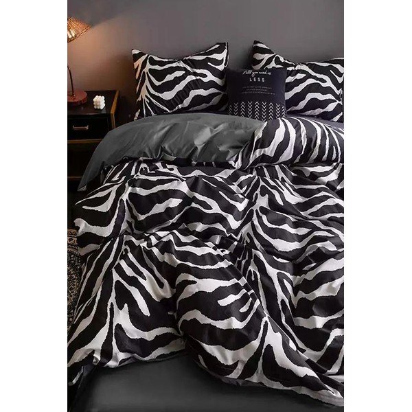 Čiernobiele bavlnené obliečky na dvojlôžko/predĺžené s plachtou 200x220 cm - Mila Home-image-4