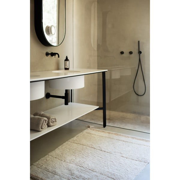 Krémový prateľný ručne tkaný bavlnený koberec 90x130 cm Bloom Natural – Lorena Canals-image-3