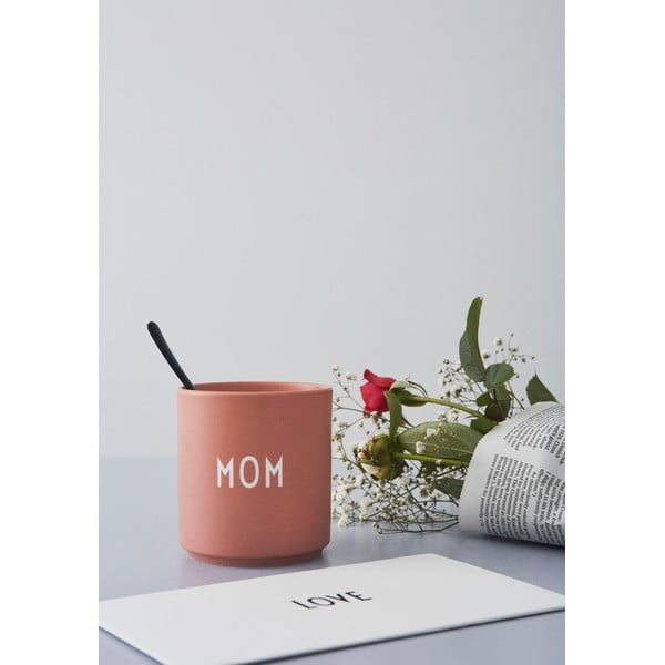 Ružový/béžový porcelánový hrnček 300 ml Mom – Design Letters-image-4