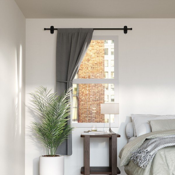 Matne čierna oceľová roztiahnuteľná garniža 40 - 71 cm Adhera – Umbra-image-2