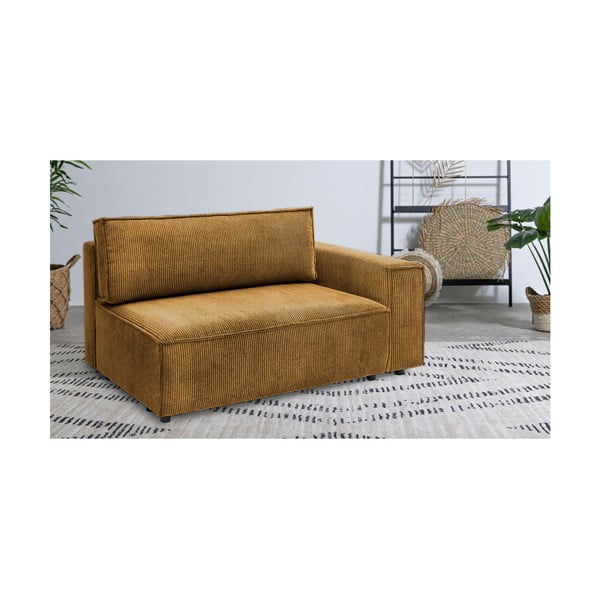 Menčestrový modul pohovky (pravý roh) v horčicovej farbe Nihad modular – Bobochic Paris-image-1