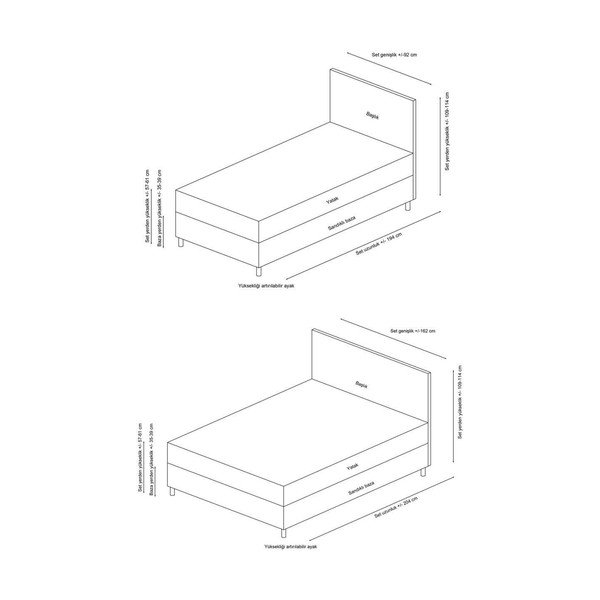Béžová čalúnená dvojlôžková posteľ s úložným priestorom a roštom 140x200 cm Zafir – Kalune Design-image-3