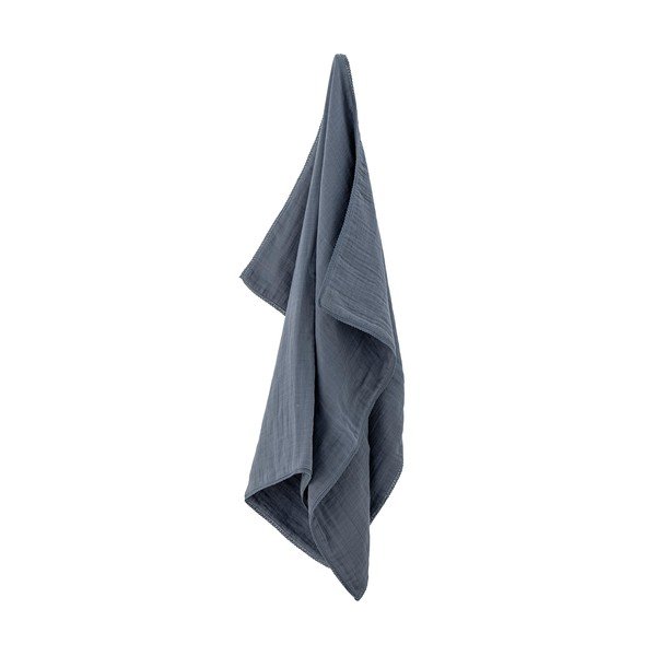 Tmavo modrá bavlnená detská deka 100x80 cm Muslin - Bloomingville Mini-image-3