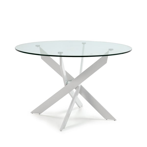 Okrúhly jedálenský stôl so sklenenou doskou 120x120 cm Ruth - Marckeric
