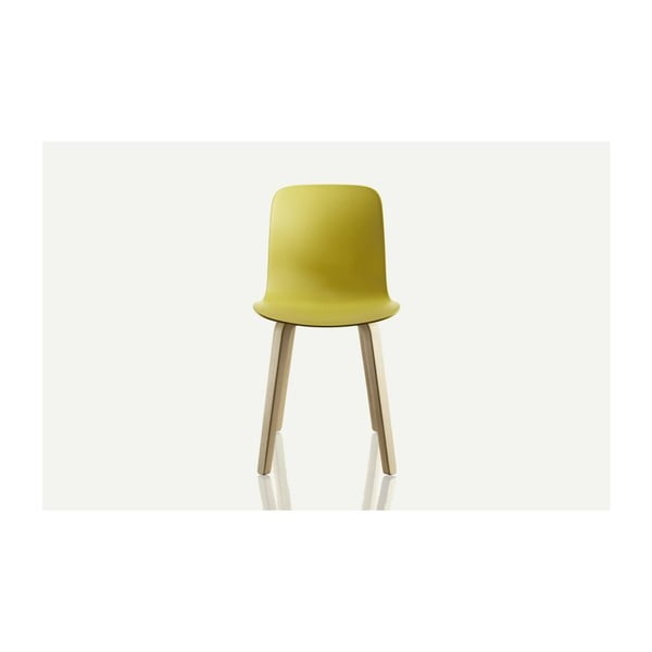 Žltá jedálenská stolička s nohami z jasanového dreva Magis Substance