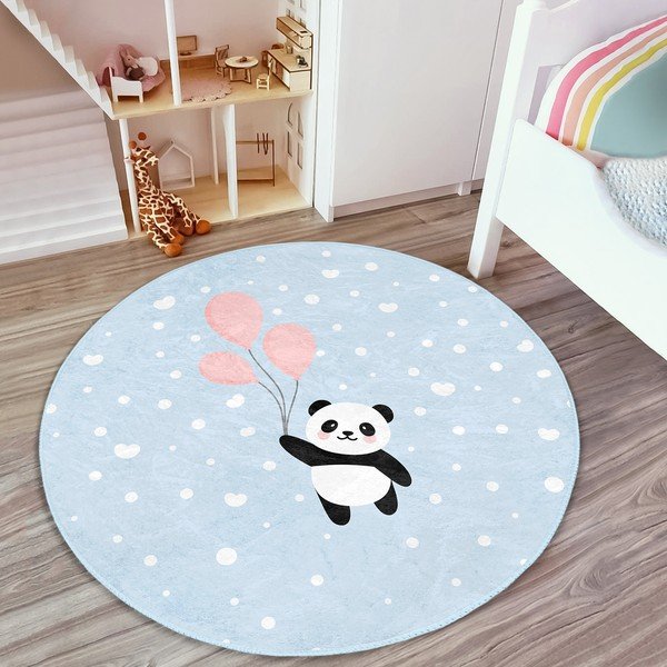 Svetlomodrý detský koberec ø 80 cm Comfort – Mila Home-image-3