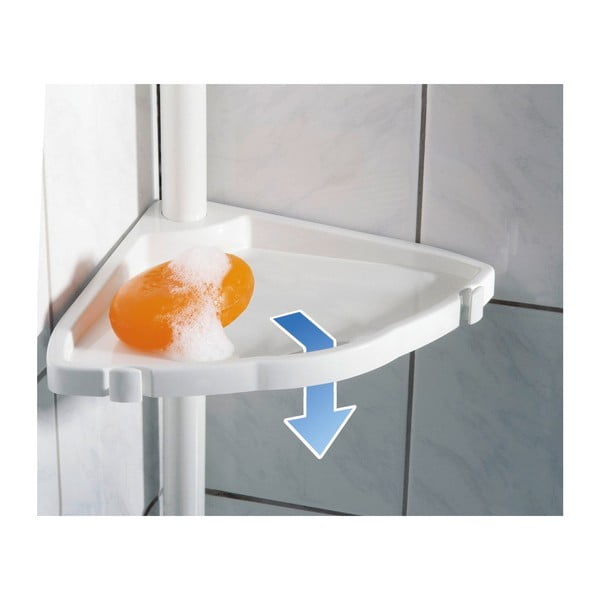 Biela teleskopická nástenná polička do kúpeľne Wenko Easy-image-3