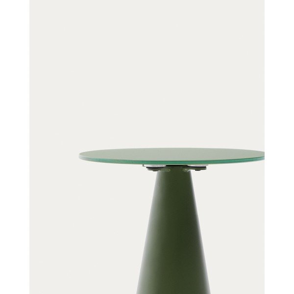 Okrúhly odkladací stolík so sklenenou doskou ø 35 cm Wilshire – Kave Home-image-2