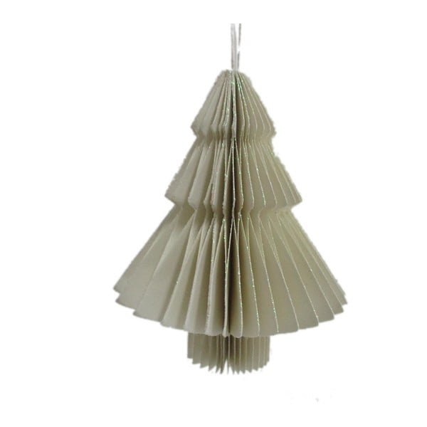 Svetlosivá papierová vianočná ozdoba v tvare stromu Only Natural, dĺžka 10 cm