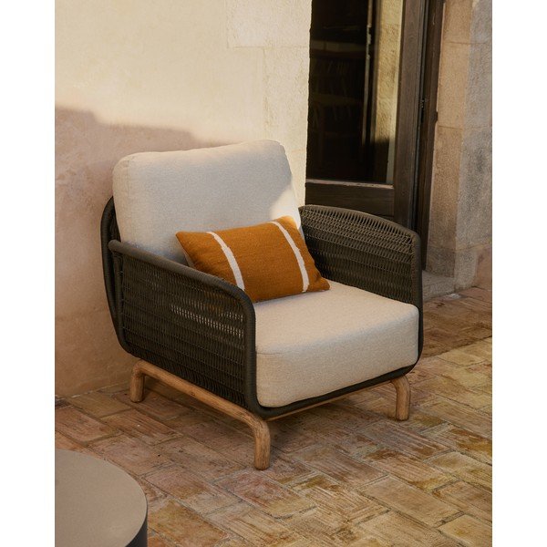 Béžové polstrované záhradné kreslo Alipa – Kave Home-image-1