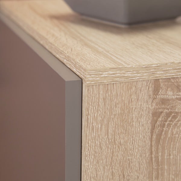 Sivo-hnedá skrinka na topánky s hnedým korpusom Symbiosis Bamboo-image-2