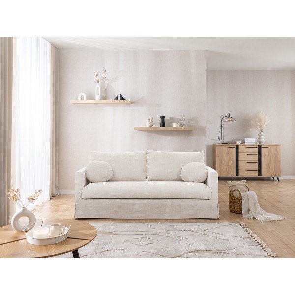 Krémovobiela pohovka 195 cm Paphos – Ropez-image-4