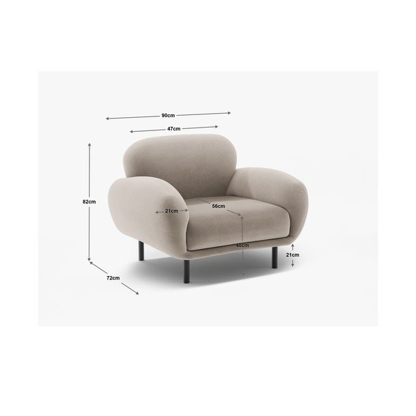 Tmavomodré kreslo z textílie buklé Poppy – Micadoni -image-4