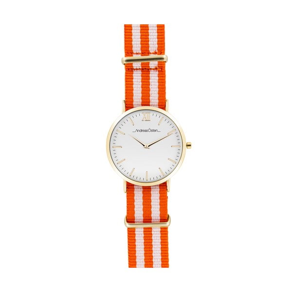 Dámske hodinky s oranžovo-bielym remienkom Andreas Östen Fenna II