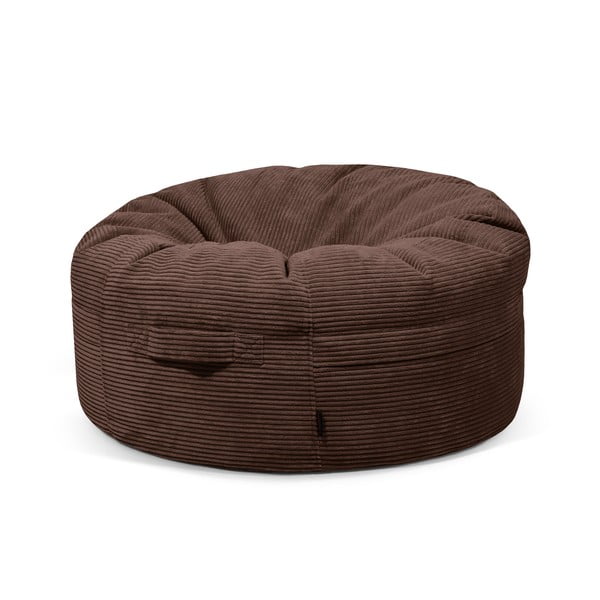 Tmavohnedý menčestrový sedací vak Roll 105 – SLOWDOWN