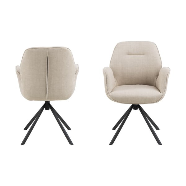 Krémovobiele čalúnené jedálenské kreslo Aura – Actona-image-3