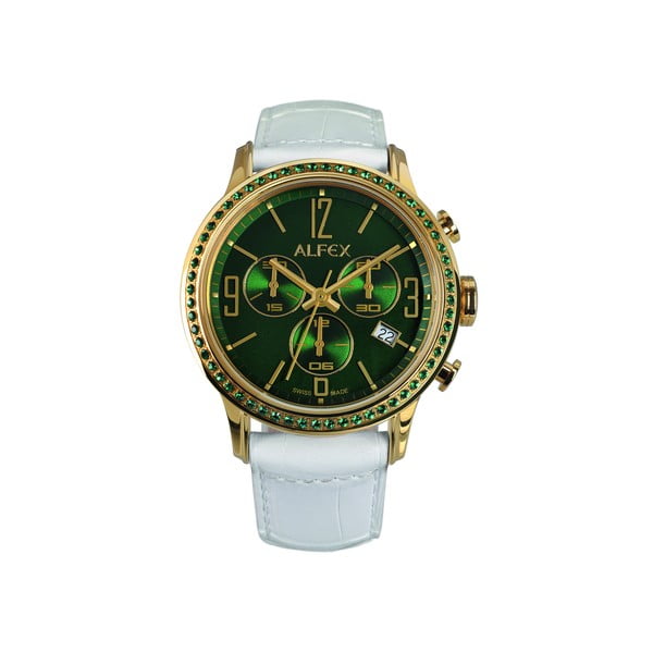 Dámske hodinky Alfex 5697 Yelllow Gold/White