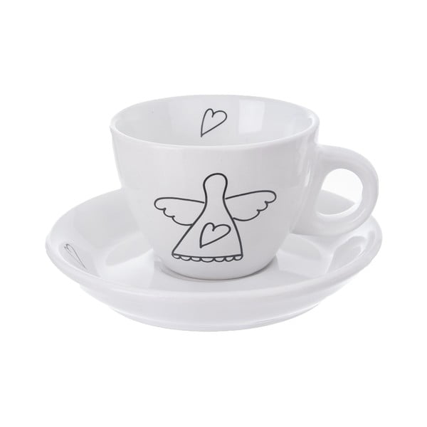 Čierno-biele keramické šálky v súprave 2 ks 90 ml - Orion-image-1