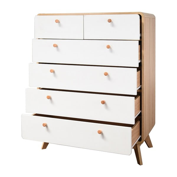 Vysoká komoda v dekore duba v bielo-prírodnej farbe 81x104 cm Caitlin – Støraa-image-4