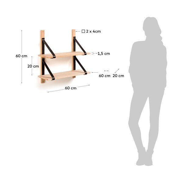 Polička s koženými detailmi Kave Home Nazeli-image-4