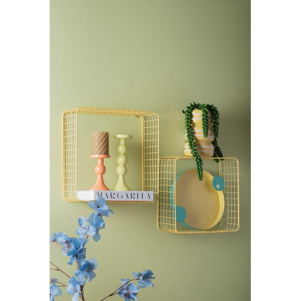Svetložltá oceľová polica v súprave 2 ks 35 cm Reja – PT LIVING-image-3