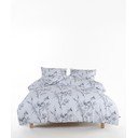 Biele/sivé obliečky na jednolôžko z bavlny Renforcé 140x200 cm White Floral – Mila Home Luxury