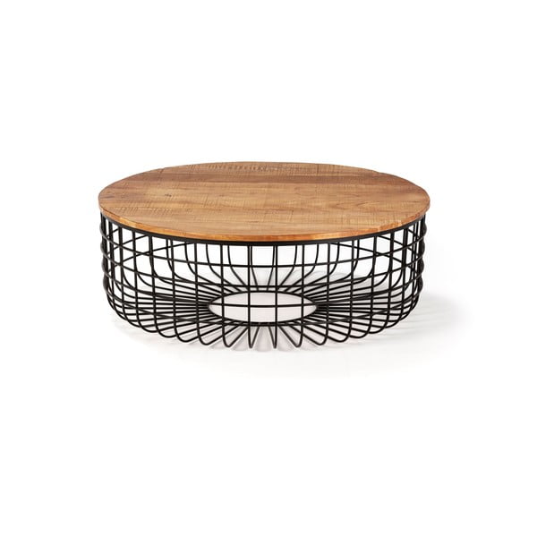 Okrúhly konferenčný stolík s doskou z akácie v prírodnej farbe ø 102 cm Suvan – MOME