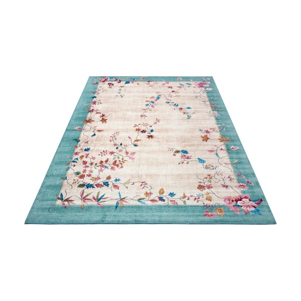 Krémovobiely/tyrkysovomodrý koberec 120x160 cm Amira – Hanse Home-image-3