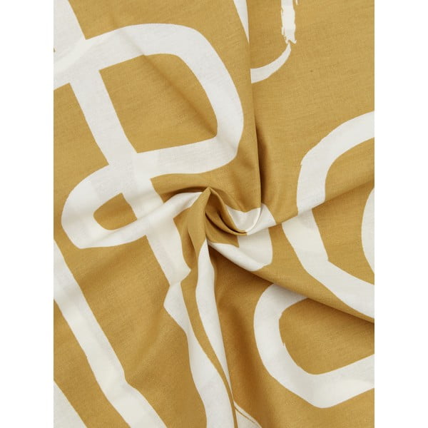 Žlto-biele obliečky na jednolôžko z bavlneného perkálu Westwing Collection Malu, 135×200 cm-image-1