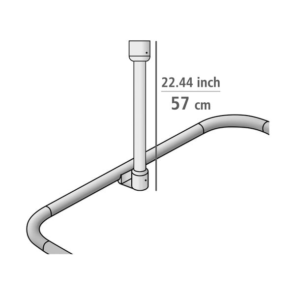 Držiak na strop pre sprchový záves v lesklo striebornej farbe Era – Wenko-image-2