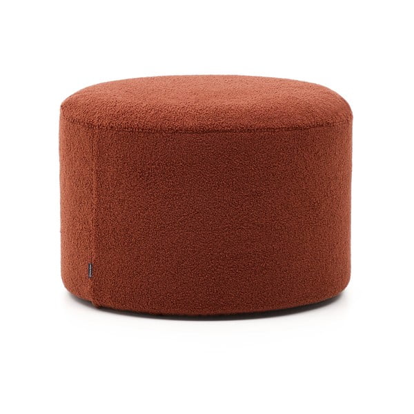Taburet v terakotovej farbe z textílie buklé Kaeli – Kave Home
