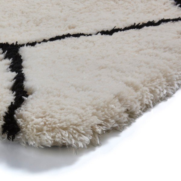 Béžovo-čierny ručne tuftovaný koberec Think Rugs Morocco Lento Ivory & Black, 200 × 290 cm-image-3