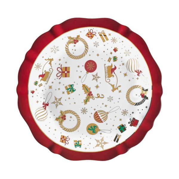 Porcelánový servírovací tanier s vianočným motívom Brandani Alleluia, ⌀ 30 cm