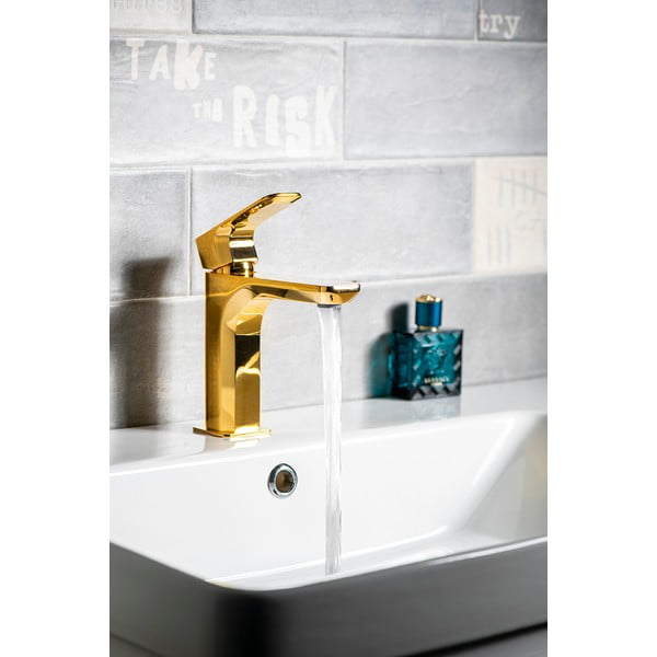 Stojančeková umývadlová batéria v zlatej farbe Spy – Sapho-image-2