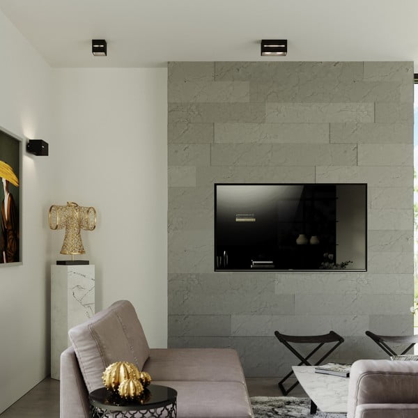 Čierne stropné svietidlo s kovovým tienidlom 10x10 cm Lorum – Sollux-image-4