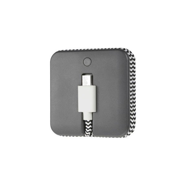 Sivá powerbanka s nabíjacím Micro USB káblom Native Union Jump Cable, dĺžka 45 cm-image-2