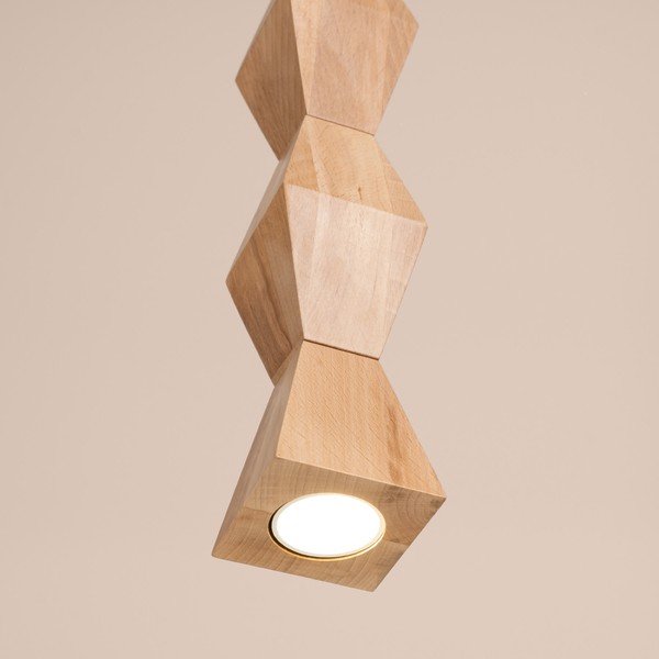 Závesné svietidlo z bukového dreva v prírodnej farbe ø 8 cm Cubo – Sollux-image-2