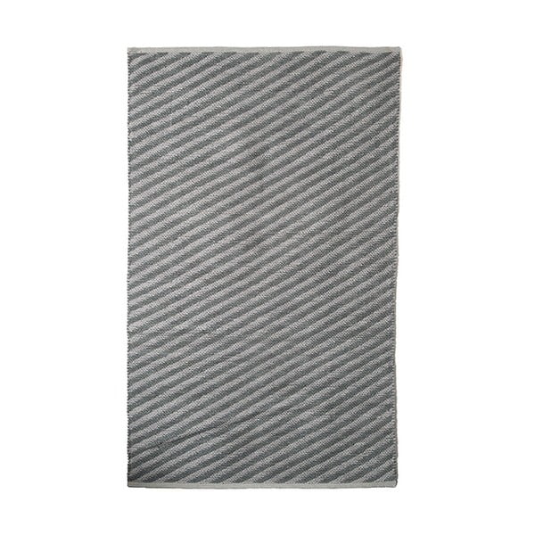 Sivý bavlnený ručne tkaný koberec Pipsa Diagonal, 140 × 200 cm