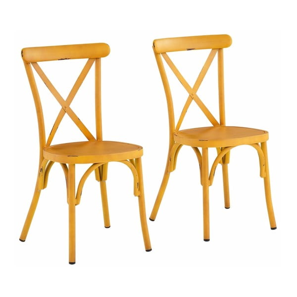 Sada 2 žltých bielych bukových stoličiek Støraa Lancier