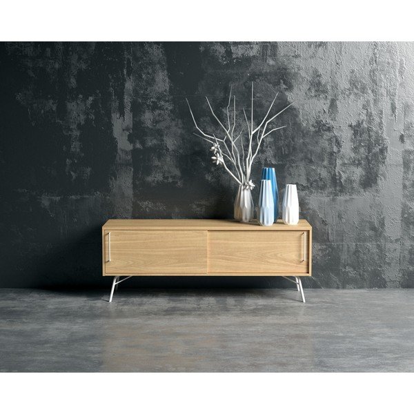 TV stolík s bielymi nohami Woodman Ashburn-image-1